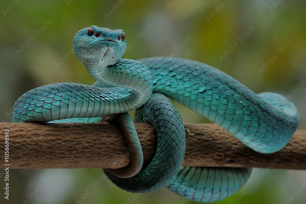Fototapeta premium Blue Insularis Pit Viper 