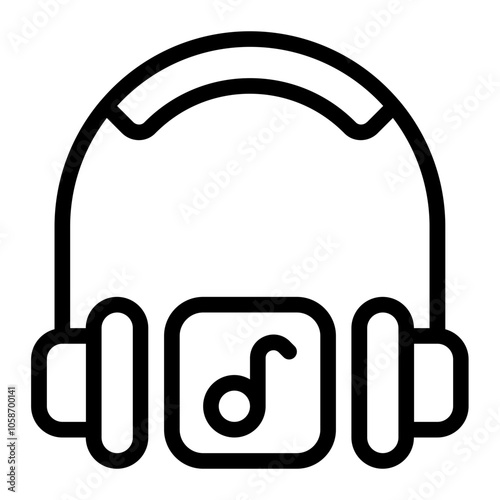 Earphones Line Icon