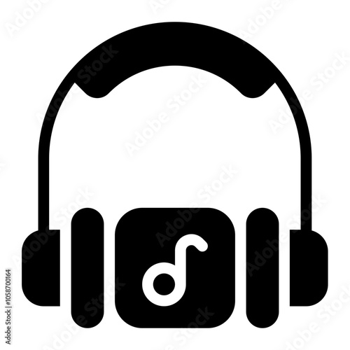 Earphones Solid Icon