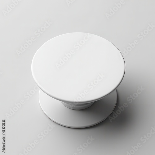 A realistic image of a blank popsocket with a smooth, round surface, perfect for custom designs or logos. Soft lighting emphasizes the popsocket without reflections, ideal for branding showcase. photo