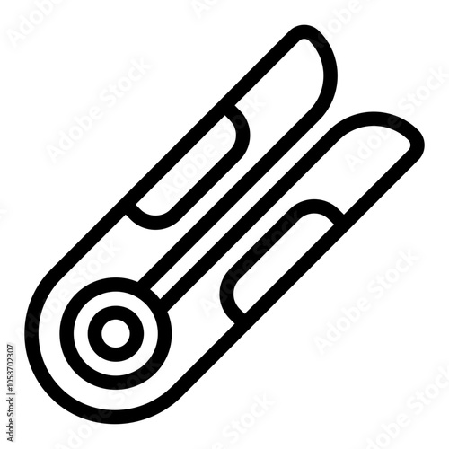 Hair Clip Line Icon