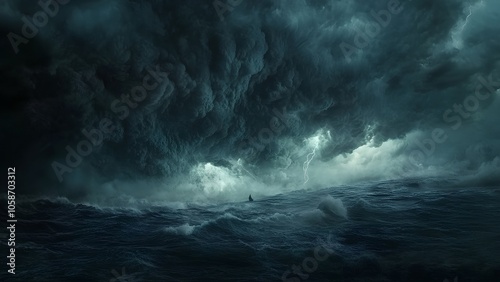 storm over the sea