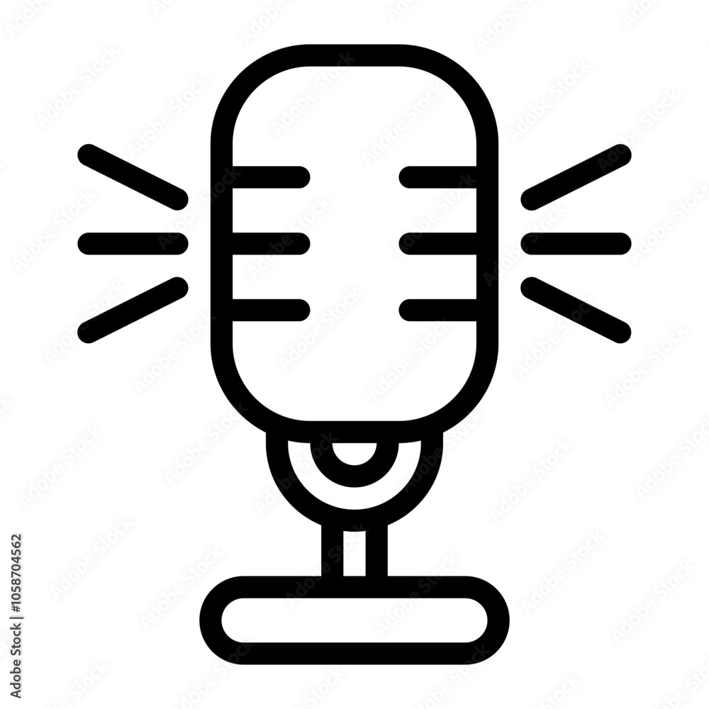 Microphone Line Icon Microphone Line Icon