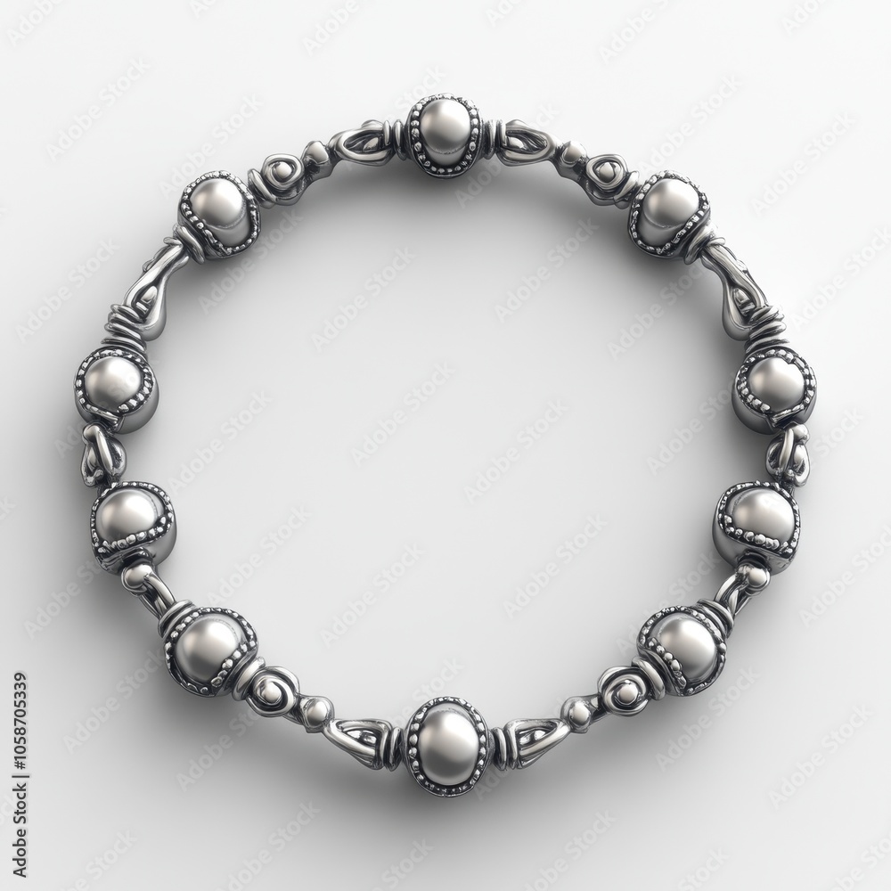 Elegant Silver Bracelet with Pearl Accents Elegant Silver Bracelet with Pearl Accents