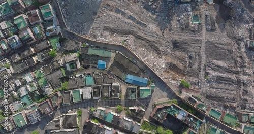 Aerial View of Redevelopment Area Demolition - Gwangmyeong, South Korea photo