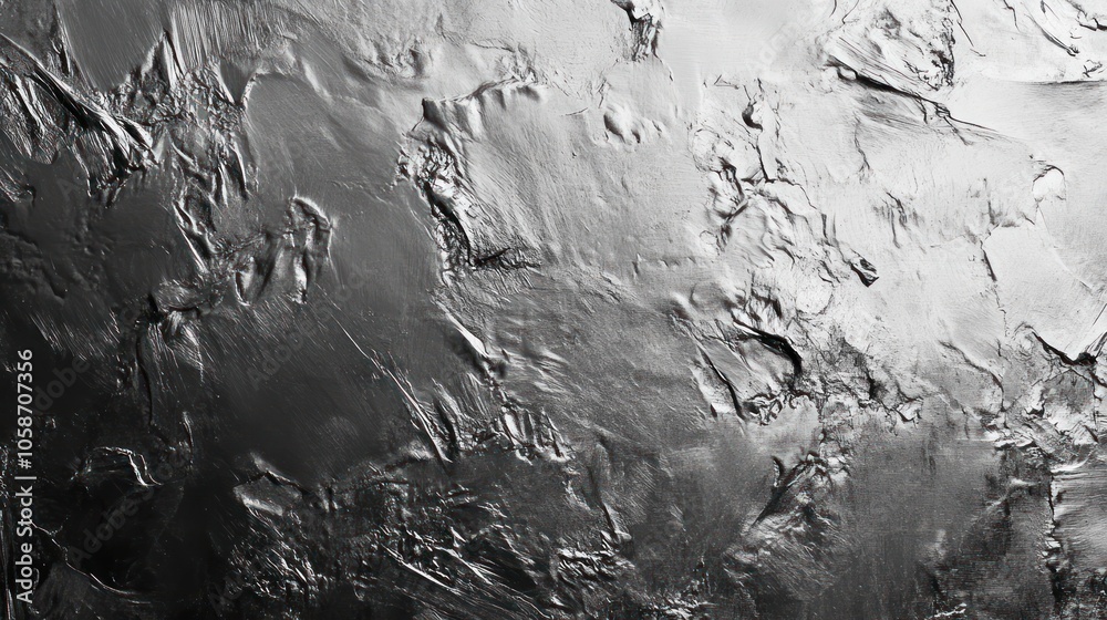 Obraz premium Abstract black and white textured background with uneven surface and gradient.