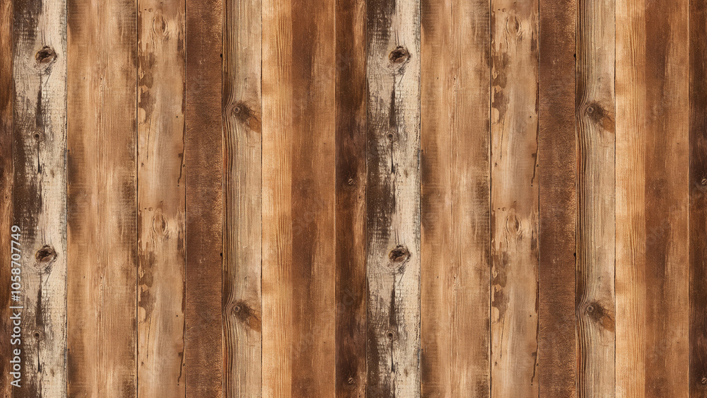 Fototapeta premium A close-up, top-down view of reclaimed wood flooring, filling the entire frame