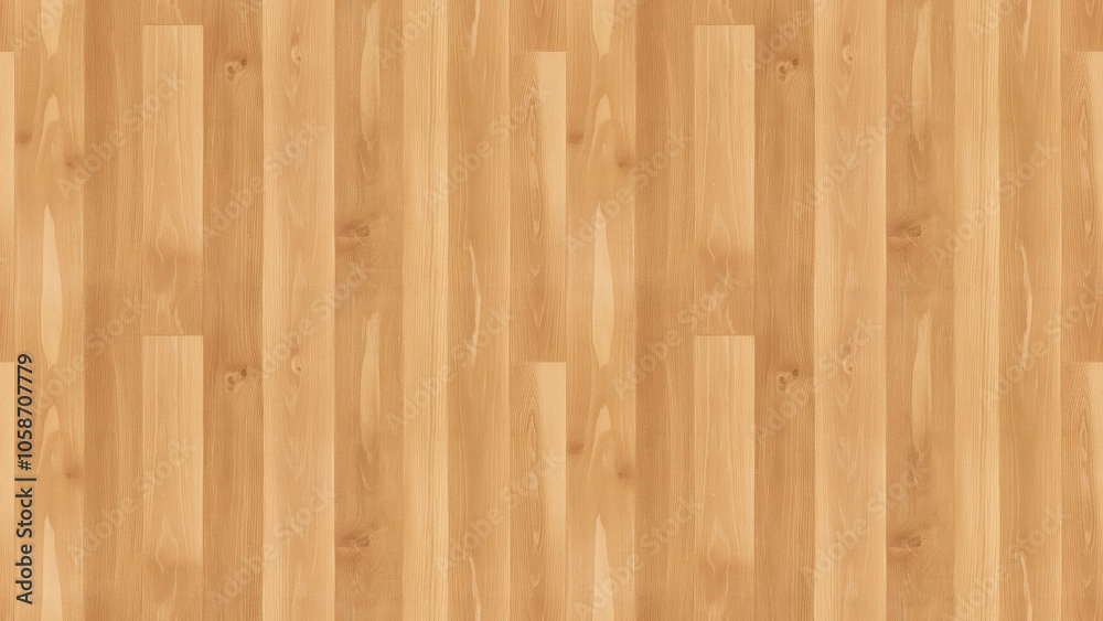 Fototapeta premium A close-up, top-down view of light hardwood flooring, filling the entire frame