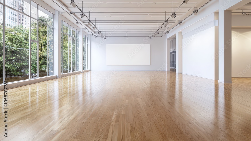 Spacious open office layout featuring a wide-angle view and a blank wall, perfect for customization and creativity. Spacious open office layout featuring a wide-angle view and a blank wall, perfect for customization and creativity.