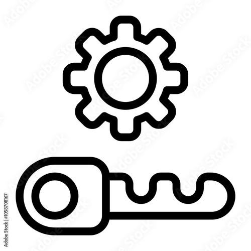 Service Key Line Icon