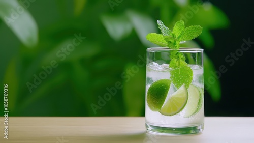 Refreshing Sparkling Water with Fresh Lime and Mint for a Zesty Summer Drink