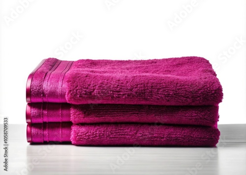 Stylish Magenta Towel as a Fashion Accessory on Transparent Background, Showcasing Tints and Shades for Creative Designs