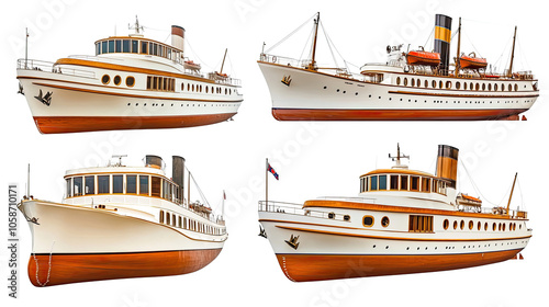 Luxurious Steamers in a Collection Showcasing Elegant Vessel Designs Generative AI