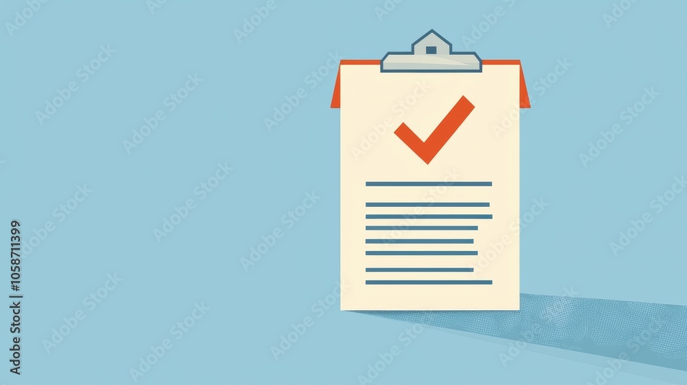 Home Loan Contract Illustration with Check Mark Home Loan Contract Illustration with Check Mark