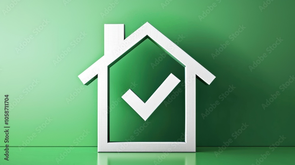 House Icon with Checkmark and Dollar Sign Concept House Icon with Checkmark and Dollar Sign Concept