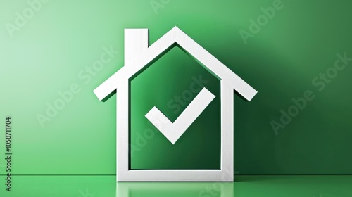 House Icon with Checkmark and Dollar Sign Concept