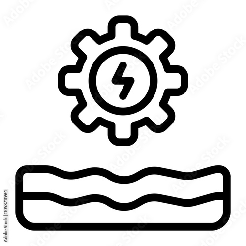 Water Wheel Line Icon