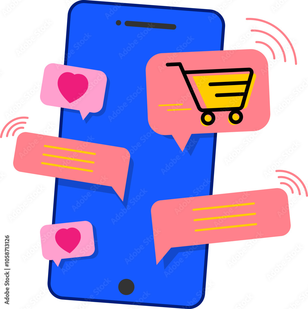 Online shopping wish list with phone design concept. Online shopping wish list with phone design concept.