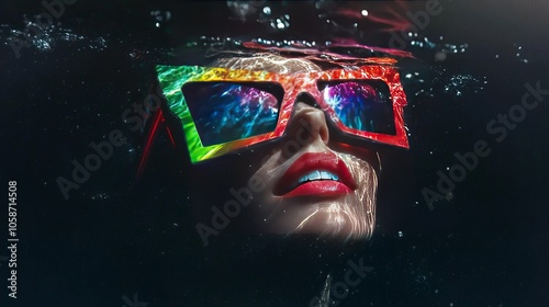 Close-Up of a Woman’s Face Underwater 