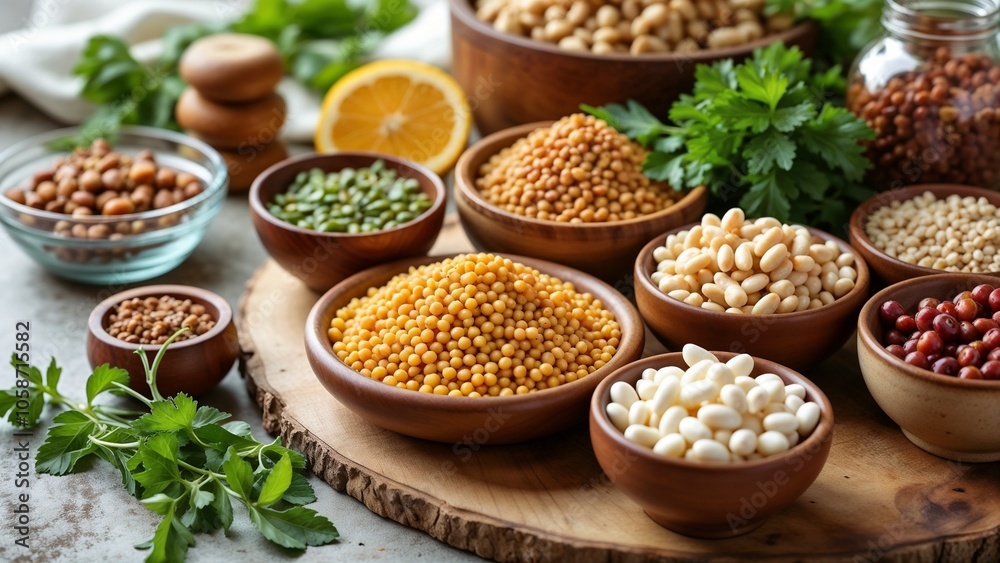Diverse selection of plant-based protein sources for diet improvement Diverse selection of plant-based protein sources for diet improvement