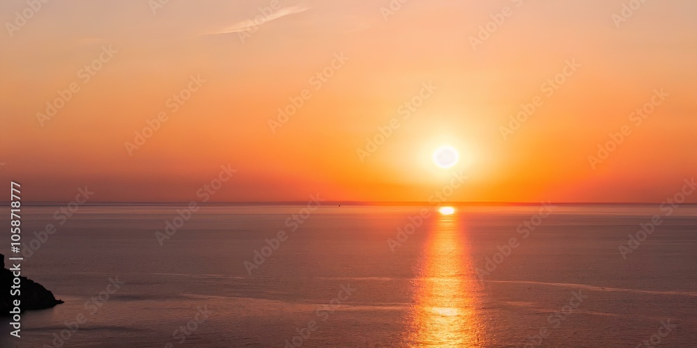 Serene Sunset Over Calm Sea – A Peaceful Horizon and Golden Glow Serene Sunset Over Calm Sea – A Peaceful Horizon and Golden Glow