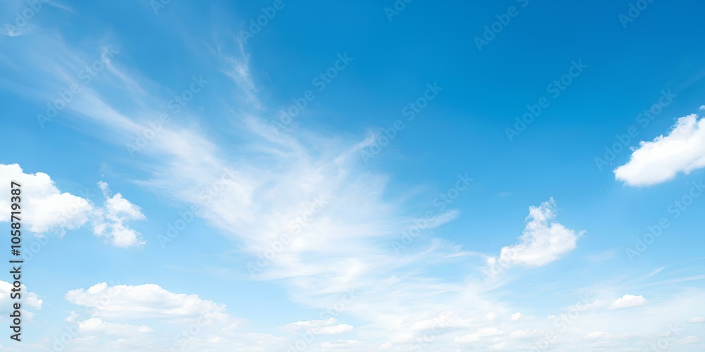 Clear Blue Sky with Wispy Clouds – A Bright and Airy View Clear Blue Sky with Wispy Clouds – A Bright and Airy View
