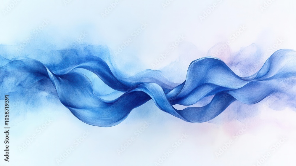 elegant watercolor design showcasing a delicate blue ribbon gracefully flowing against a soft, muted background, exuding a sense of sophistication and artistic flair elegant watercolor design showcasing a delicate blue ribbon gracefully flowing against a soft, muted background, exuding a sense of sophistication and artistic flair