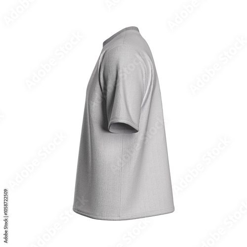 high-quality 3D t-shirt rendering photorealistic textile renderings Side Left ViewTransparent Background