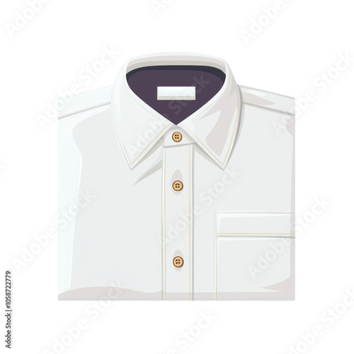 Crisp White Shirt: Detailed Close-up isolated on transparent background, cut out, png