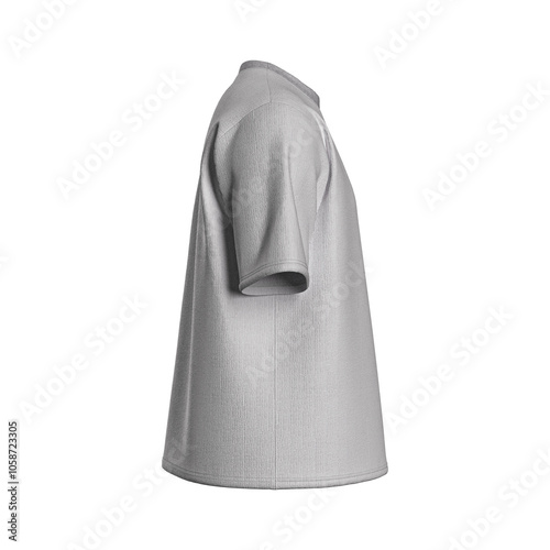high-quality 3D t-shirt rendering photorealistic textile renderings Side Right View Transparent Background 