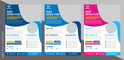 Admission Coming soon Flyer vector template, educational Flyer with Photo space.