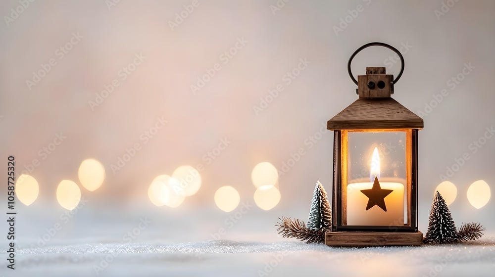 Rustic Wooden Lantern with Glowing Candle Light Rustic Wooden Lantern with Glowing Candle Light