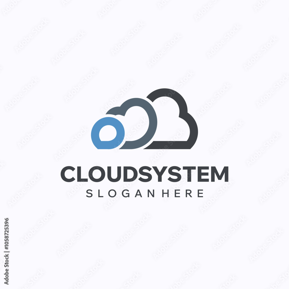 Cloud system logo design template. High-tech data software concept. Creative vector symbol. Cloud system logo design template. High-tech data software concept. Creative vector symbol.