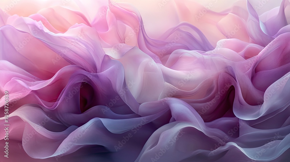 Obraz premium Abstract purple floral swirl background with soft, flowing lines