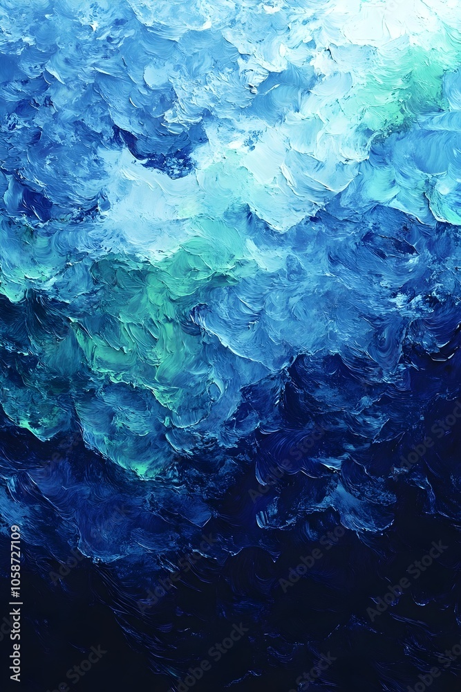 An abstract representation of ocean waves, showcasing a blend of deep blues and teal hues, capturing the essence of water's movement and depth. An abstract representation of ocean waves, showcasing a blend of deep blues and teal hues, capturing the essence of water's movement and depth.