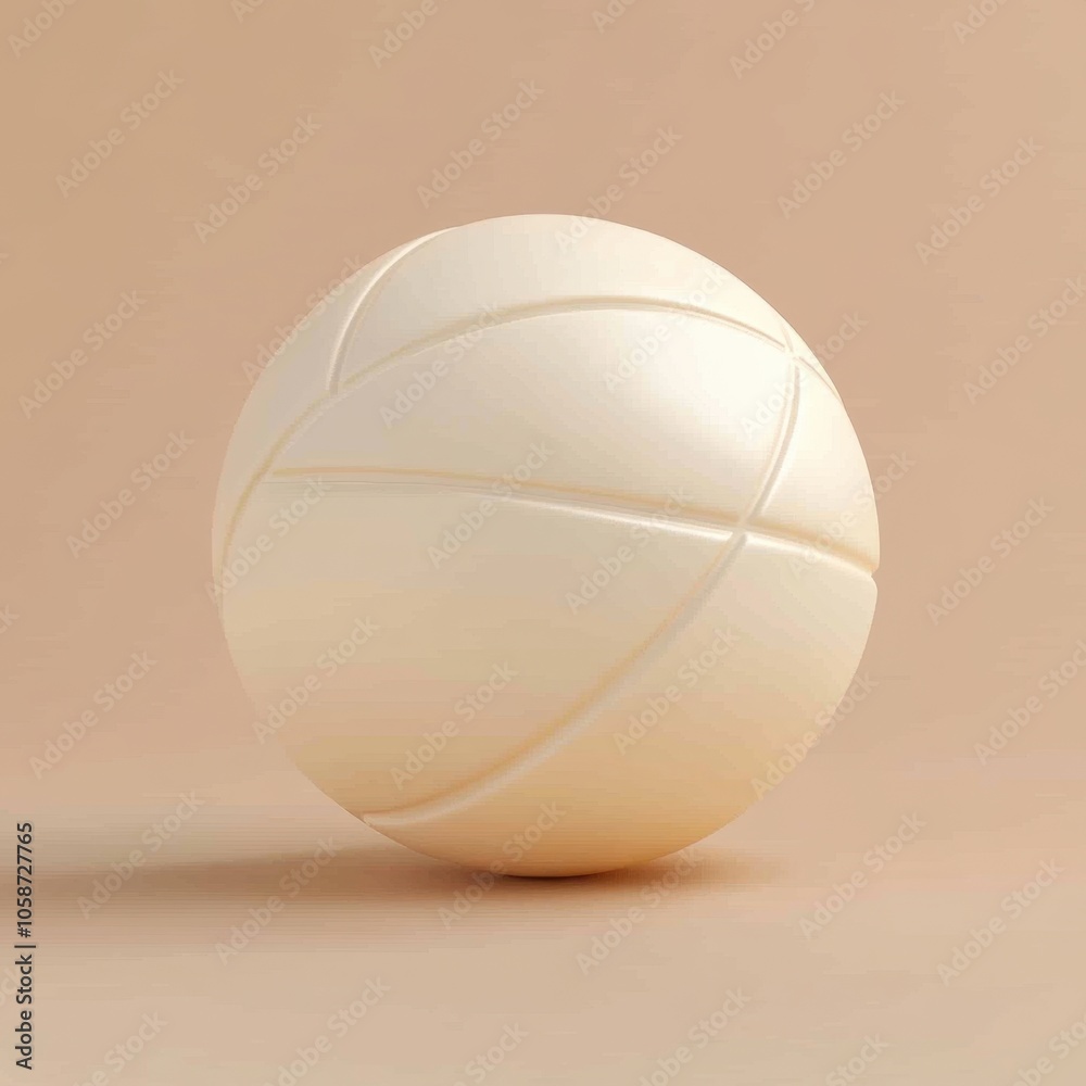 Minimalist Volleyball Sphere on Neutral Background Minimalist Volleyball Sphere on Neutral Background