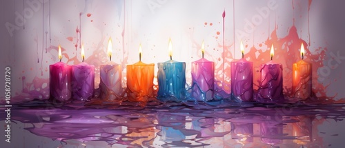 Colorful Candles for Candlemas Celebration