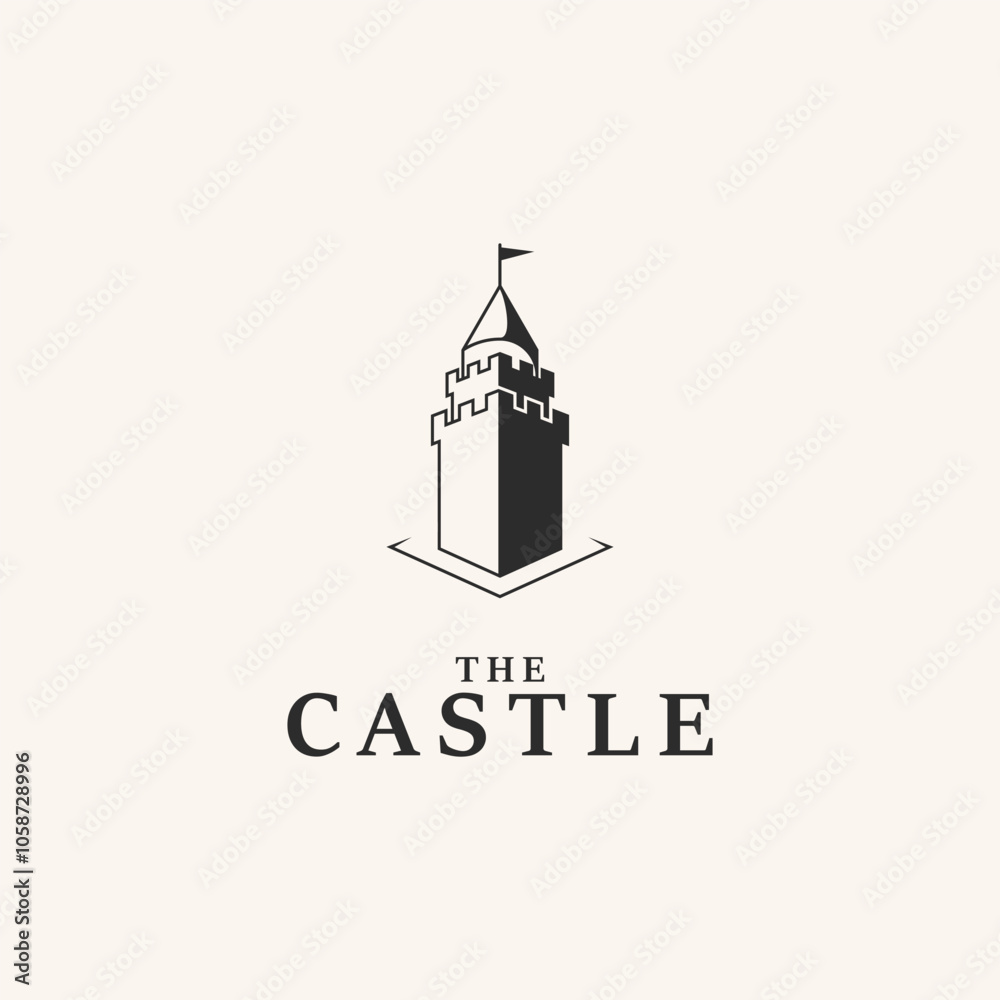 castle design art logo vector illustration. castle design art logo vector illustration.