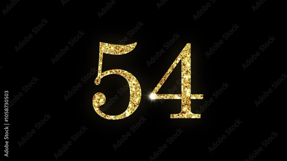 1 minute countdown in golden font. 60 second countdown in golden font