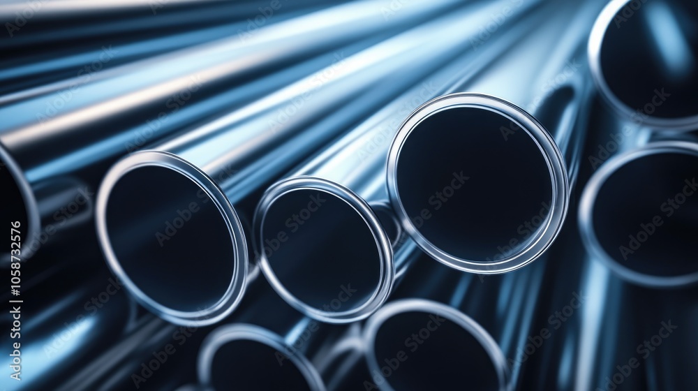 Background of stacked stainless steel pipes representing concepts in the metallurgical industry Background of stacked stainless steel pipes representing concepts in the metallurgical industry