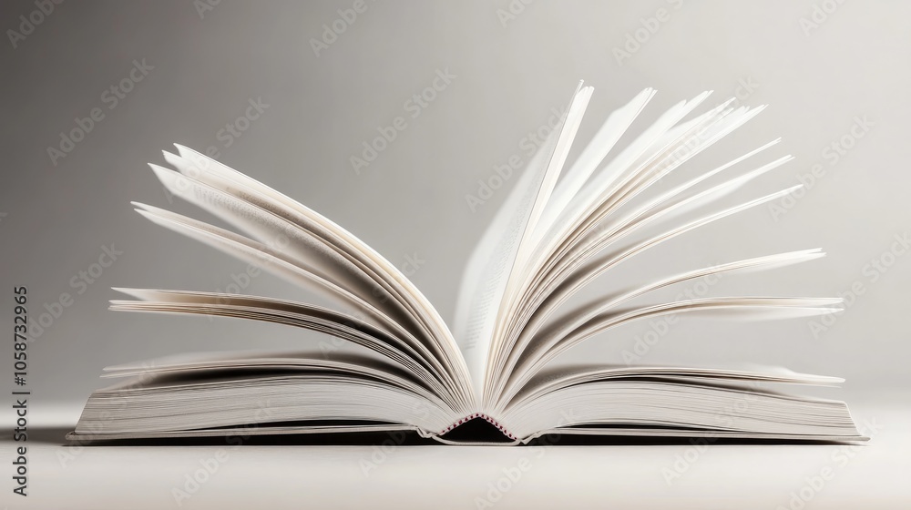 Blank white hardcover book isolated on a plain background