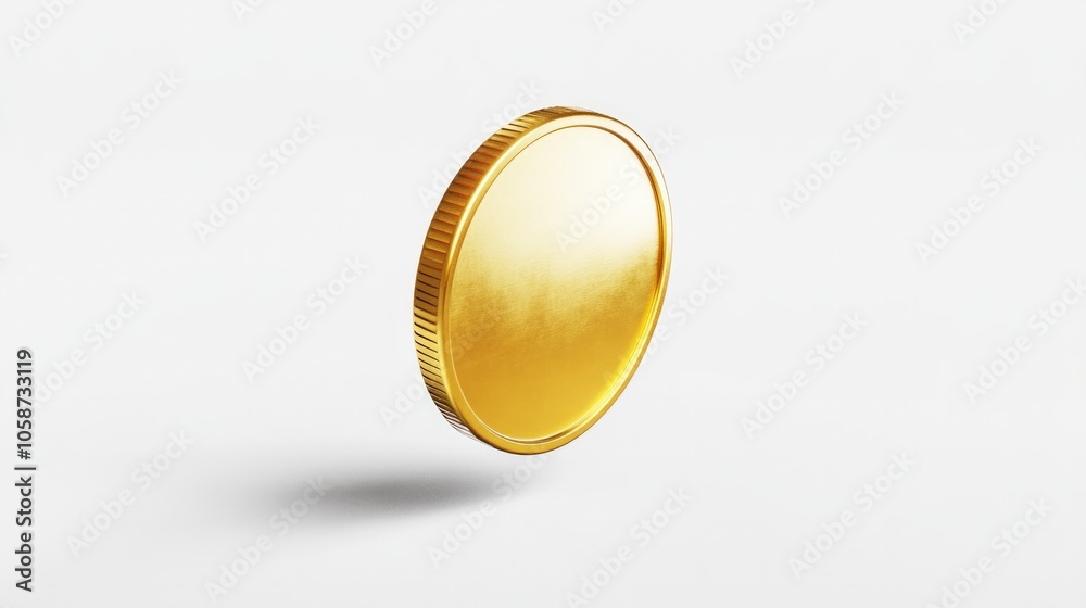 A gold coin is shown in the air A gold coin is shown in the air