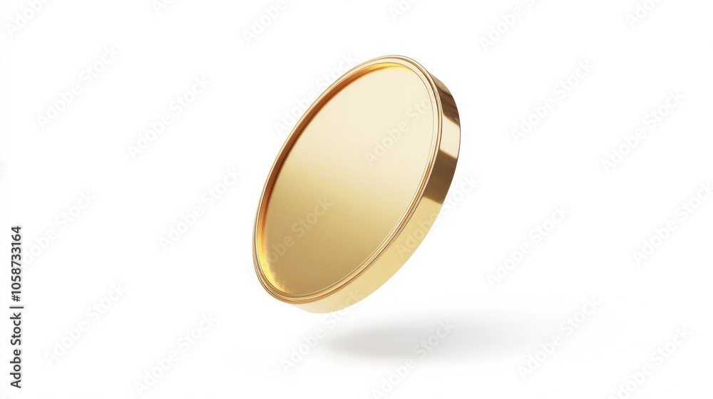 A gold coin is shown in the air A gold coin is shown in the air