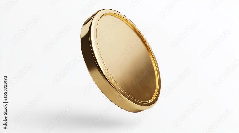 A gold coin is shown in the air A gold coin is shown in the air