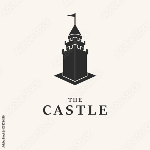 castle design art logo vector illustration.