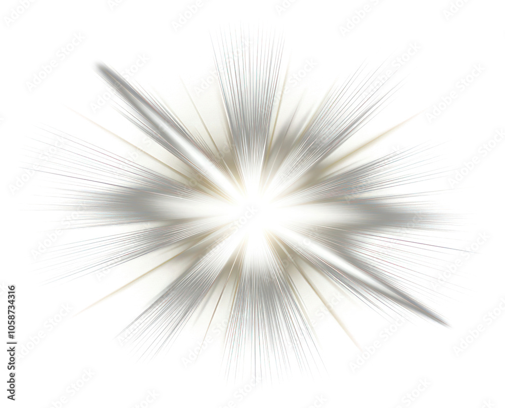 Naklejka premium PNG An isolated white blink sun ray light effect background lighting outdoors.