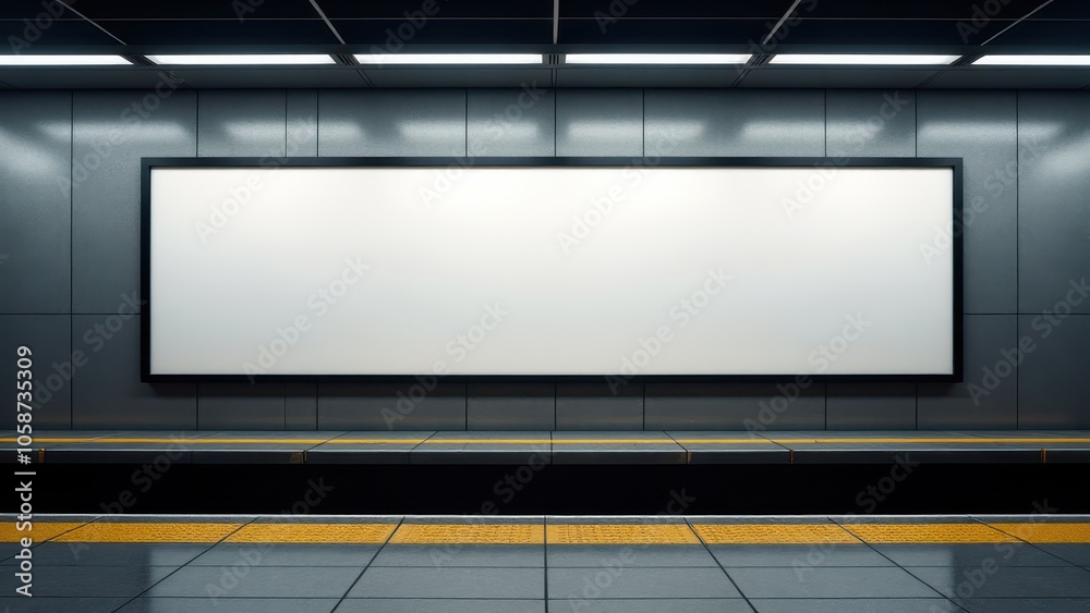 Realistic movie poster mockup in a subway station with a blank frame on a tiled wall. Ideal for showcasing film posters or ads in an urban setting. Realistic movie poster mockup in a subway station with a blank frame on a tiled wall. Ideal for showcasing film posters or ads in an urban setting.