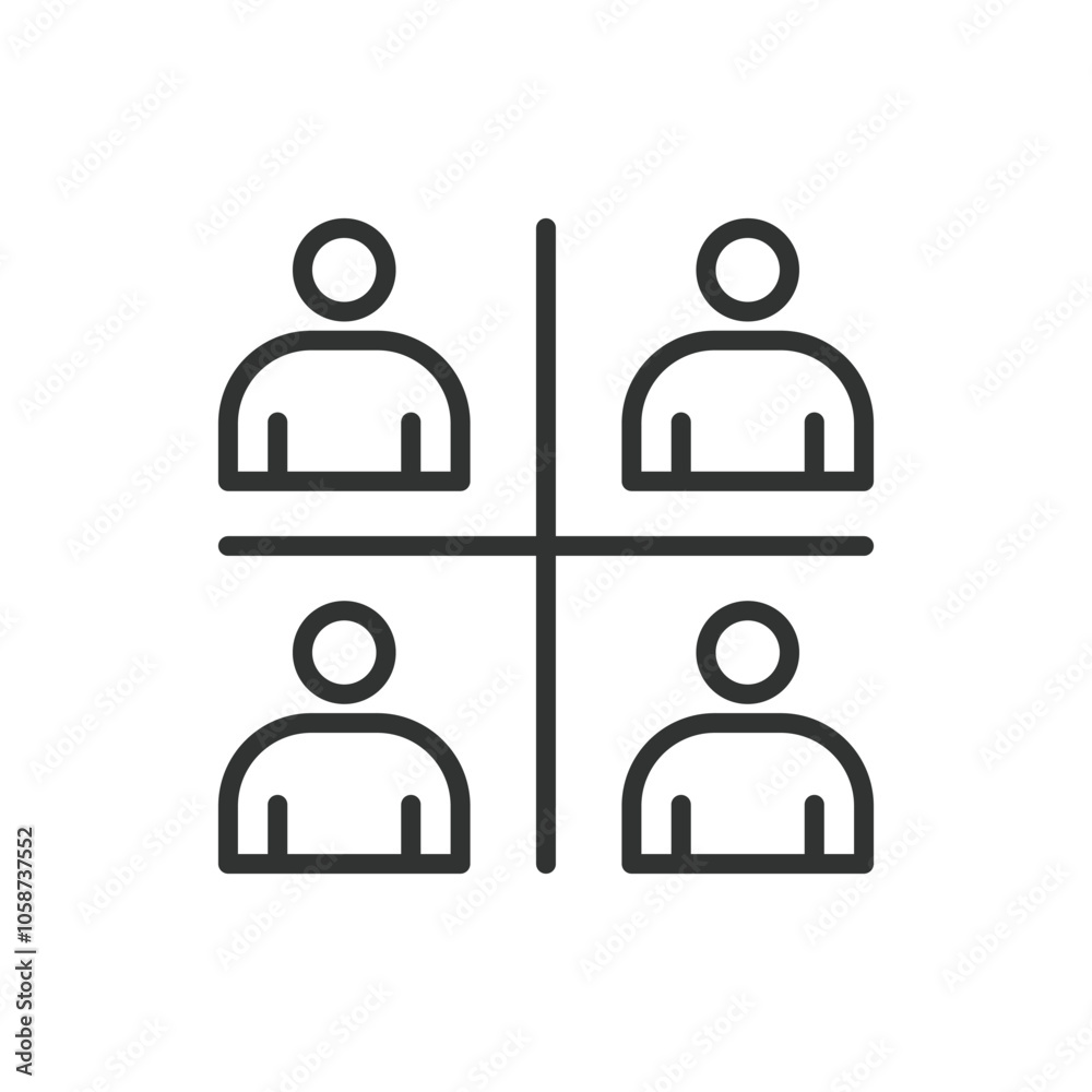 Customer segmentation icon in line design. Customer segmentation, audience, targeting, analysis, behavior on white background vector. Customer segmentation editable stroke icon Customer segmentation icon in line design. Customer segmentation, audience, targeting, analysis, behavior on white background vector. Customer segmentation editable stroke icon