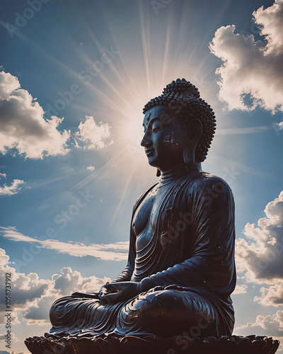 Buddha Statue and Sky photo