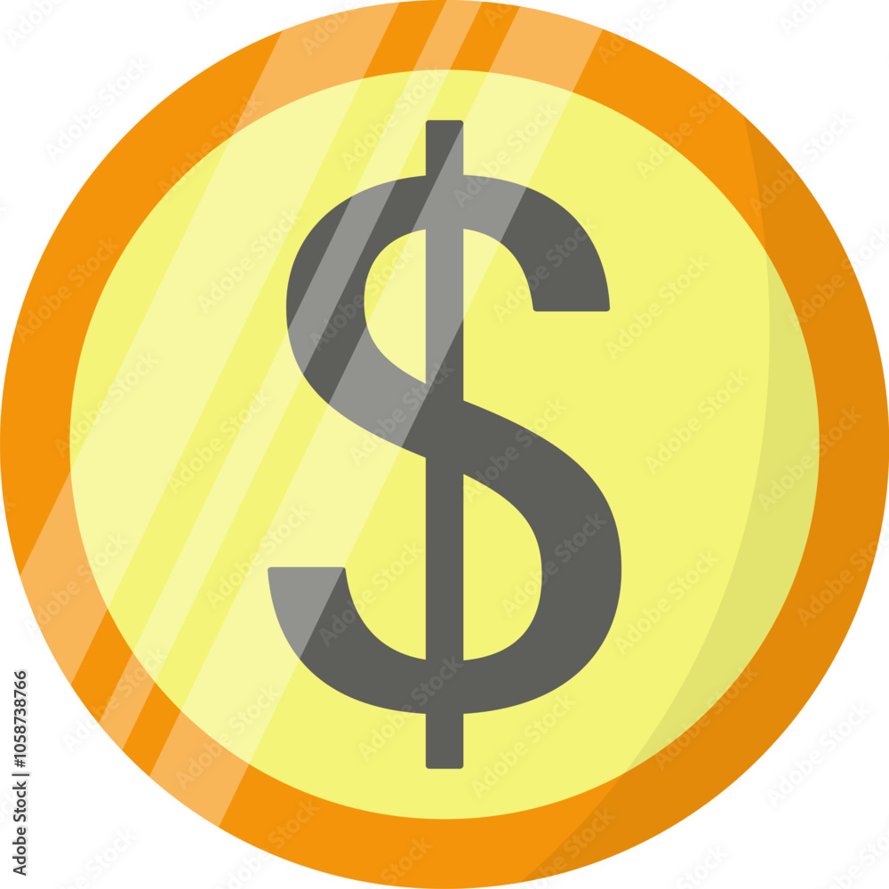 Dollar icon on isolated background, for use in graphic design on finance and business theme Dollar icon on isolated background, for use in graphic design on finance and business theme